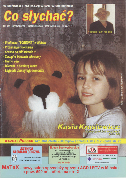 Okładka gazety Co słychać? - nr 6 (22) 1997